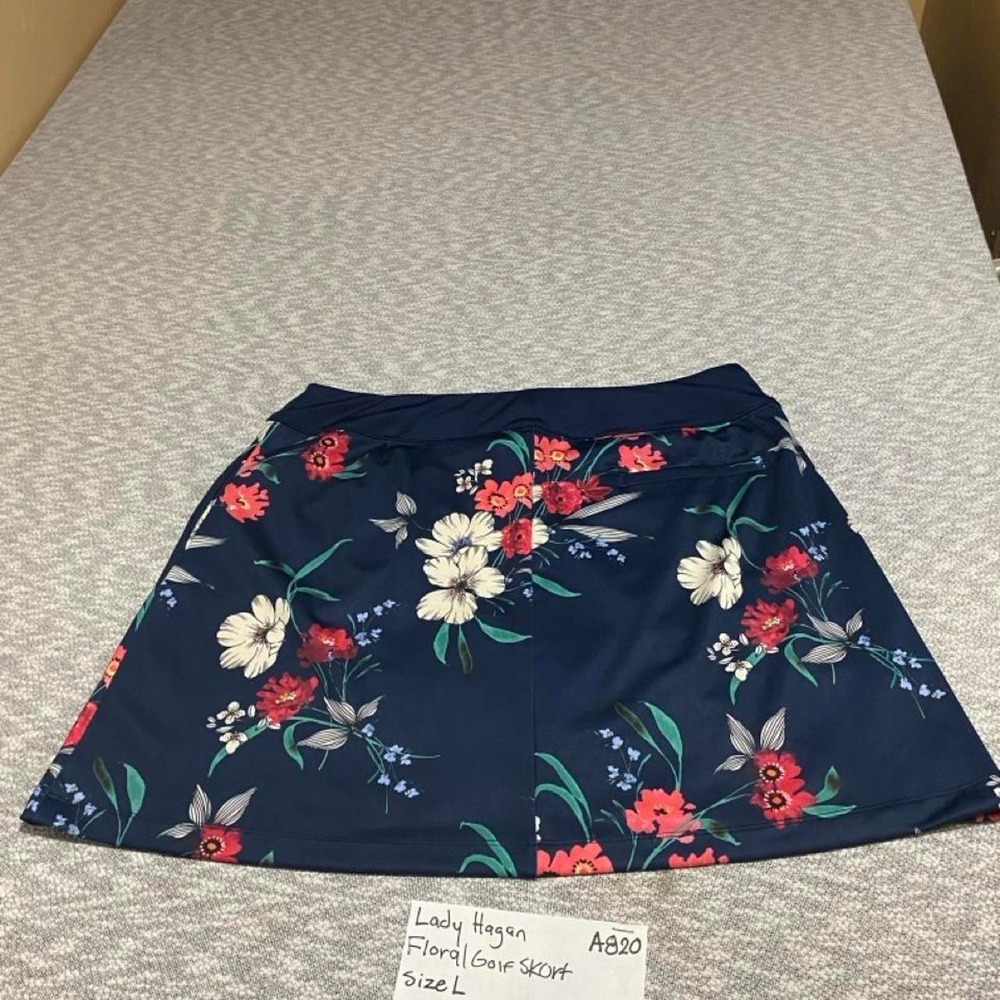 Lady Hagen navy floral golf skort Size L. SKU-A820#golfwear
